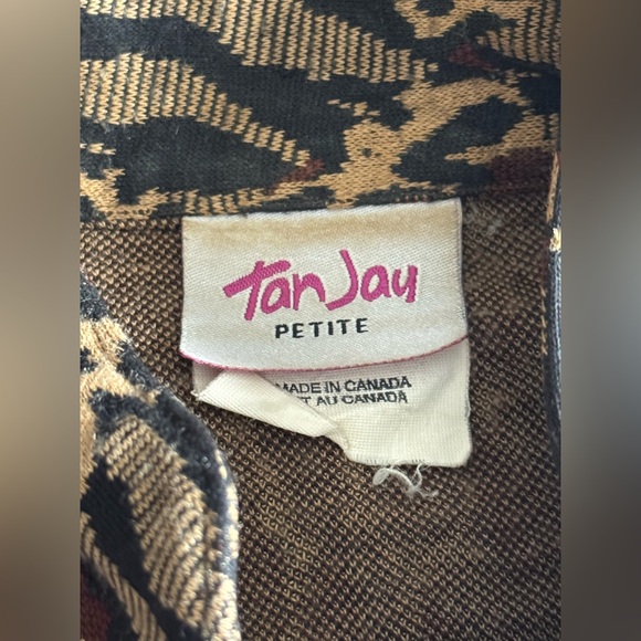 TanJay Petites brown tan  Animal Print Jacket medium - Picture 8 of 9